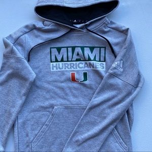 University of Miami Adidas Hoodie Gray